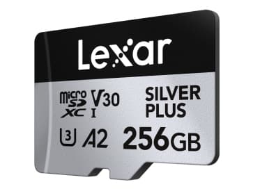 Lexar Professional SILVER PLUS, 256 GB, MicroSDXC, UHS-I, 205 MB/s, 150 MB/s, Class 3 (U3)