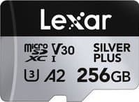Lexar Professional SILVER PLUS, 256 GB, MicroSDXC, UHS-I, 205 MB/s, 150 MB/s, Class 3 (U3)