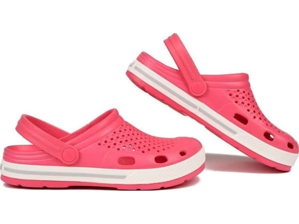 Coqui Clogs sandaler med flip flops för kvinnor Coqui Lindo rosa-grå 6413-100-4246 39