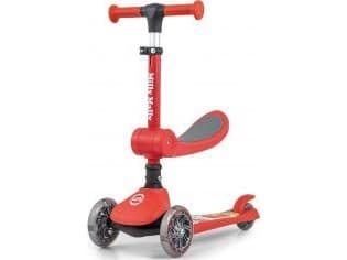 Trehjuls sparkesykkel for barn Scooter Fuzzy Red Milly Mally