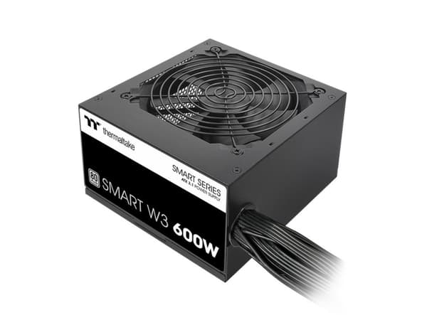 Thermaltake SMART W3 600W - Strømforsyning (intern) - ATX12V 3.1/ EPS12V - 80 PLUS - AC 100-240 V - 600 watt - aktiv PFC - svart