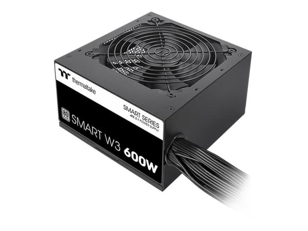 Thermaltake SMART W3 600W - Strømforsyning (intern) - ATX12V 3.1/ EPS12V - 80 PLUS - AC 100-240 V - 600 watt - aktiv PFC - svart Sort