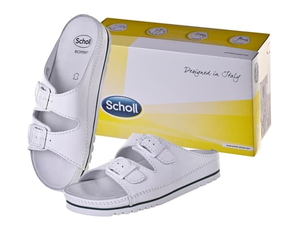 Scholl Air Bag - unisex-sandaler, hvide, størrelse 43