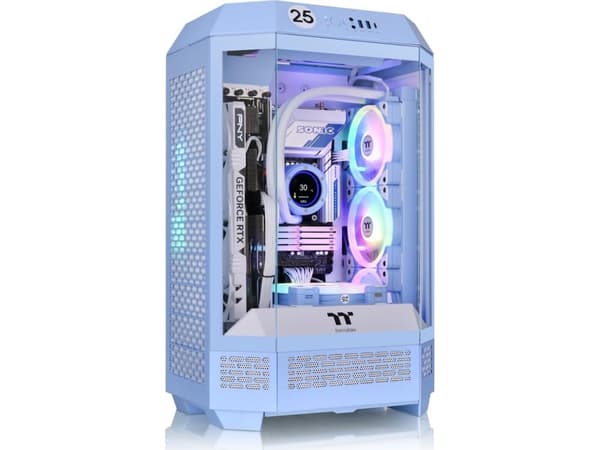 Thermaltake The Tower 300 - Microtower - mini ITX / micro ATX - genomskinlig sidopanel (härdat glas) - ingen strömförsörjning - hortensia blå - USB/l
