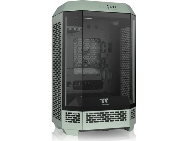 Thermaltake The Tower 300 - Mikrotårn - mini ITX / micro ATX - sidepanel med vindu (herdet glass) - ingen strømforsyning - matcha-grønn - USB/lyd