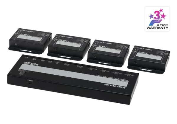 ATEN VS1824KIT-AT-G, HDMI, 2x HDMI, 4096 x 2160 piksler, Sort, Metall, 4K Ultra HD