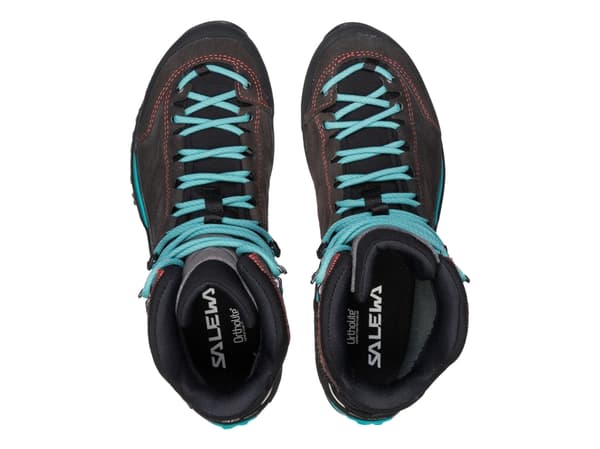 Salewa MTN Trainer Mid GTX, Hunkjønn, Voksen, Sort, Blå, Utestøvler, Turgåing, Turgåing, Black Magnet/Viridian Green