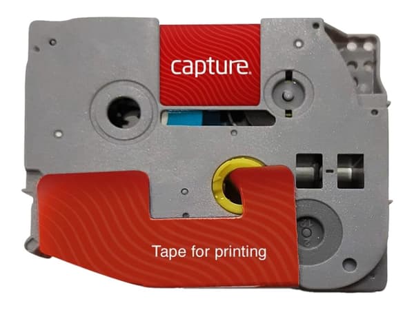 Capture - Nylon - svart på transparent - Rull (3,6 cm x 8 m) 1 kassett(er) hengeboks - laminert teip (alternativ for: Brother TZE161)