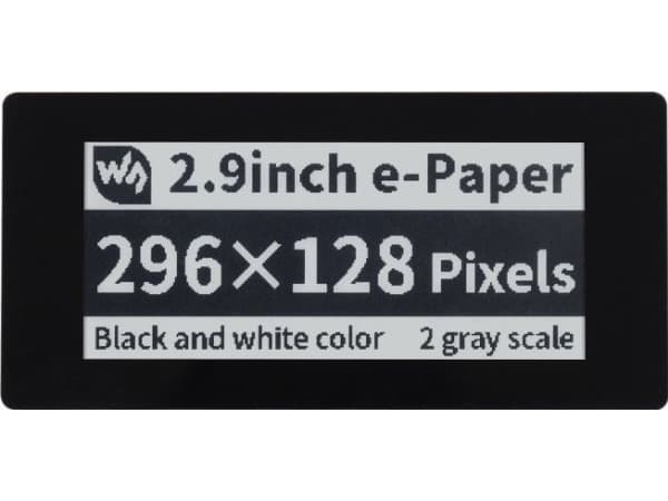 Waveshare E-paper E-Ink pekskärm - 2,9'' 296x128px - SPI/I2C - svartvitt - för Raspberry Pi Pico - Waveshare 20051}