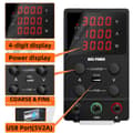 Miniatyrbillede 1 af 2: Justerbar Lab Strømforsyning, 4-Cifret Display, Grov og Fin Justering, 5V/2A USB Port,LED SPS305, AC 220V