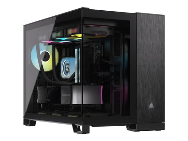 Corsair CC-9011287-WW, Micro-ATX, PC, alumiini, musta, ATX, teräs, karkaistu lasi, peli Alumiini, musta