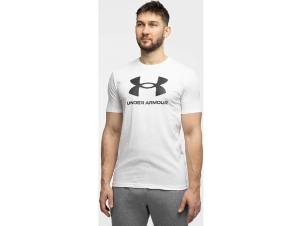 Under Armour T-skjorte for menn Under Armour Sportstyle Logo hvit 1382911 100 2XL