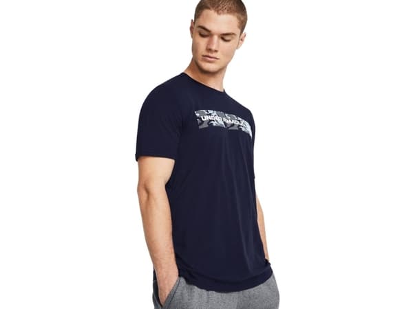 Under Armour Camo Chest Stripe Men's T-Shirt Navy Blue 1376830 410 XL