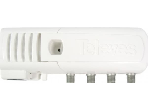 Televes RTV-antenne Hjemmeforsterker med "F"-kontakter - 3 utganger (2+TV): VHF/UHF - Auto LTE