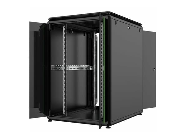 Lanview by Logon Data Line - Rack skap - 800 x 1000 mm, data line - free-standing - svart, RAL 9005 - 22U - 19"