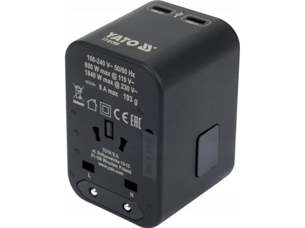Yato YATO REISADAPTER UNIVERSAL. USB / USB-C 65W
