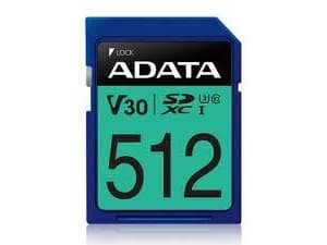 ADATA Premier Pro SDXC UHS-I U3 Class 10 (V30S) - Flash-minneskort - 512 GB - Video Class V30 / UHS-I U3 / Class10 - SDXC UHS-I