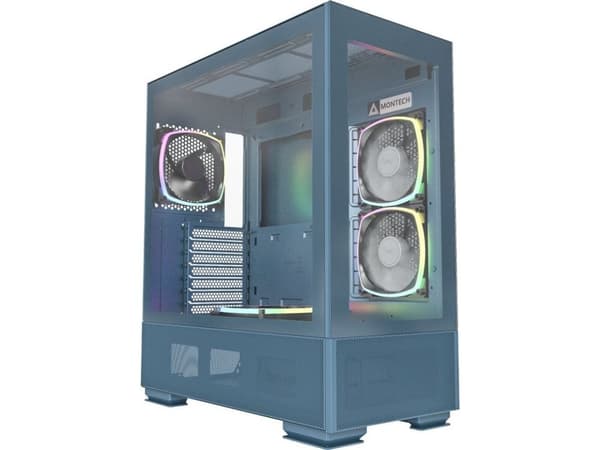 Montech Sky Two - Tower - Xeon W upp till - RAM 1.5 TB - 2 x Radeon Pro Vega II Duo / Apple Afterburner - Gigabit Ethernet Blå