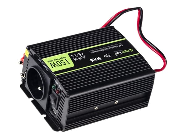 Green Cell - DC-AC strøminverter - 12 V - 150 watt - svart Sort