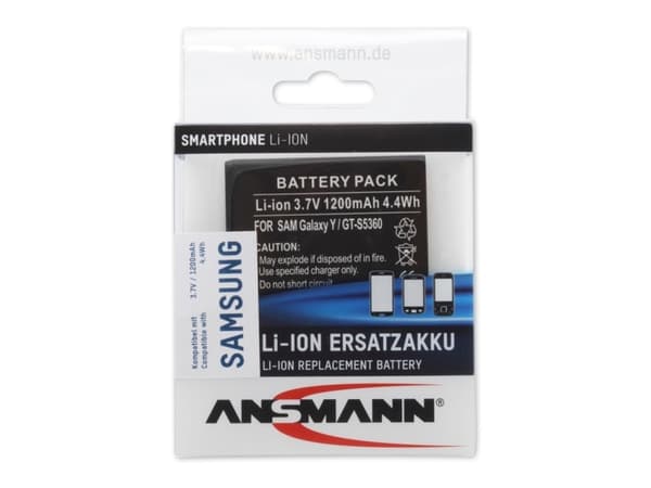 Ansmann 1420-0009, Batteri, Samsung, Sort, Lithium-Ion (Li-Ion), 1200 mAh, 3,7 V
