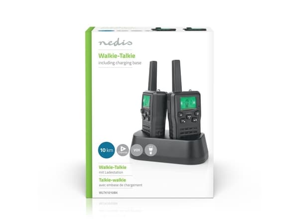Nedis WLTK1010BK, 8 kanaler, 446 MHz, 10000 m, Micro-USB, Litium-Ion (Li-Ion), 6 h