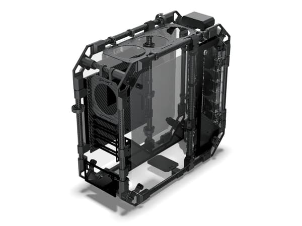 Alphacool Apex Pro Skeleton, Full Tower, PC, Svart, Kol, ATX, EATX, ITX, micro ATX, Akryl, Gjuten aluminium, Kol, Keramiska, Glas, Syntetisk, Botten