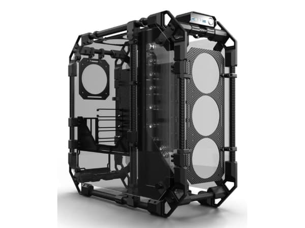 Alphacool Apex Pro Skeleton, Full Tower, PC, Svart, Kol, ATX, EATX, ITX, micro ATX, Akryl, Gjuten aluminium, Kol, Keramiska, Glas, Syntetisk, Botten Svart, Kol