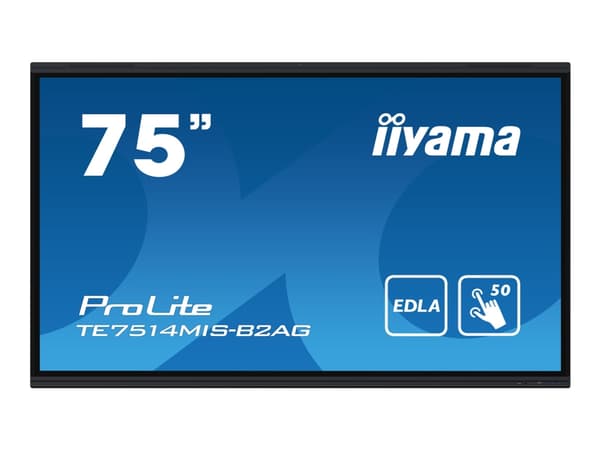 iiyama ProLite TE7514MIS-B2AG - 75" Diagonal klass LED-bakgrundsbelyst LCD-skärm - interaktiv digital skyltning - med beröringsskärm (multi touch) / Svart