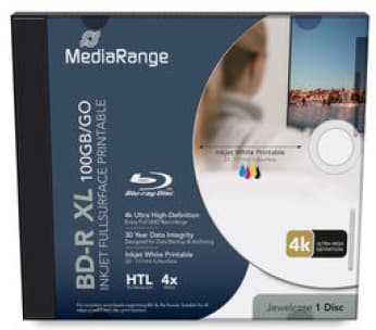 MediaRange BD-R XL 100GB 4x utskrivbar plate i juveletui
