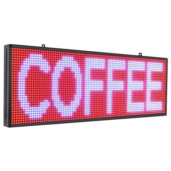 Ohjelmoitava ulkokäyttöön tarkoitettu täysivärinen LED-kyltti, korkea kirkkaus, WiFi-ohjaus, 100x36cm