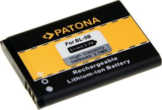 PATONA 3033, Batteri, Nokia, Svart, Oransje, Lithium-Ion (Li-Ion), 1000 mAh, 3,7 V
