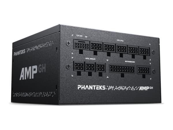 Phanteks AMP GH 850 - Strømforsyning (intern) - helt modulær - ATX12V 3.1 - 80 PLUS Gold - AC 100-240 V - 850 watt - Europa - svart Sort