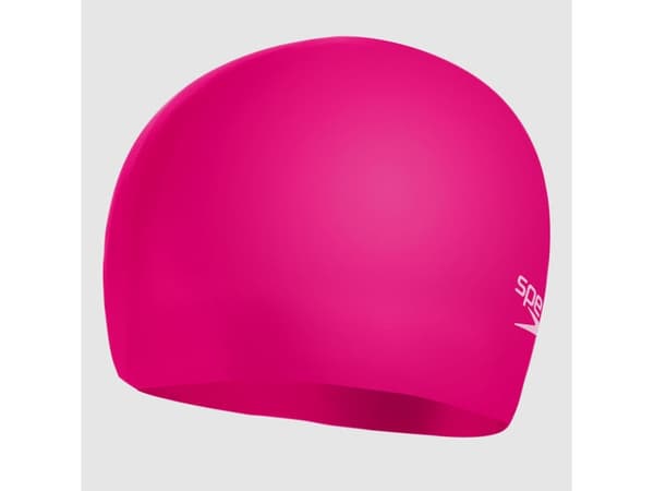 Speedo Junior Plain Moulded, Rosa, Caps, Hunkjønn, Barn, Svømming, Silikon