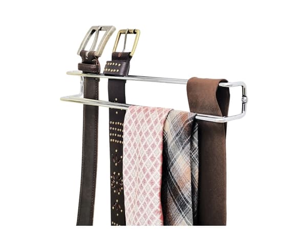 WENKO Tie and belt holder, Beltehenger, Sølv, Metall, Skruer, 360 mm, 50 mm Sølv