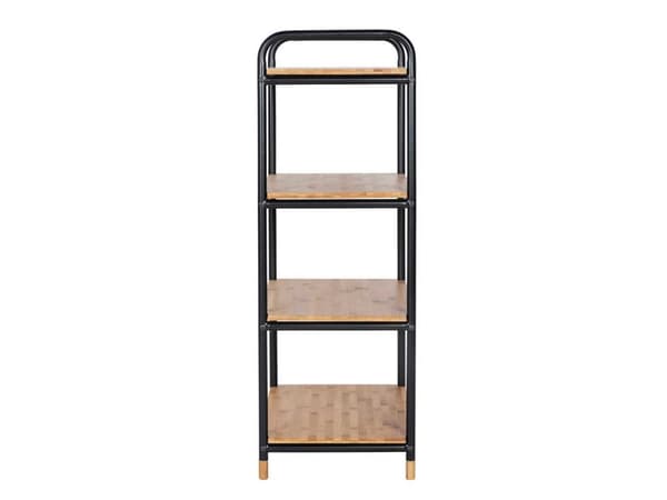 WENKO Regal Loft, Stigehylle, Frittstående, Bamboo, Metall, Bamboo, Sort, Universell, 20 kg
