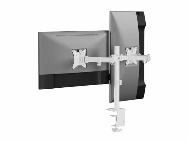 Equip 650167 17inch-32inch Articulating Dual Monitor Desk Mount Bracket, White