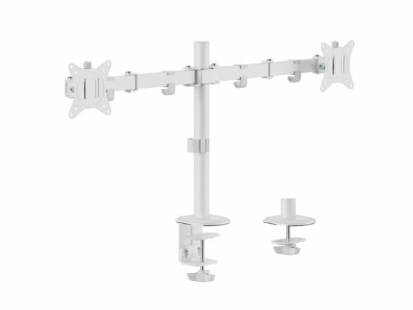 Equip 650167 17inch-32inch Articulating Dual Monitor Desk Mount Bracket, White Hvit