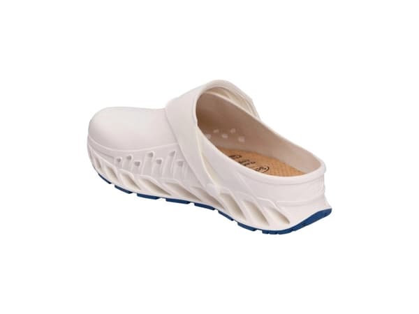 Scholl Evoflex - hvide unisex-træsko, størrelse 46