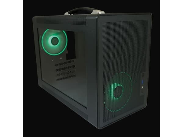 LC-Power LC-716MB-ON, Micro Tower, PC, musta, micro ATX, Mini-ITX, metalli, muovi, karkaistu lasi, pelit