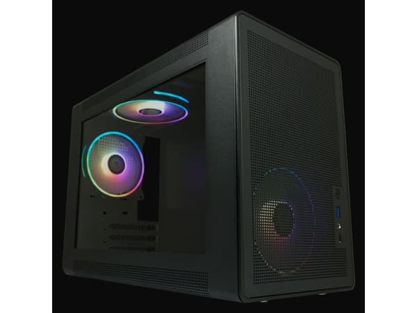 LC-Power LC-716MB-ON, Micro Tower, PC, musta, micro ATX, Mini-ITX, metalli, muovi, karkaistu lasi, pelit