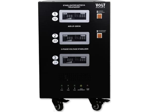 Volt Polen AVR PRO 25000VA 3% SERVO 3-F trefas spänningsstabilisator