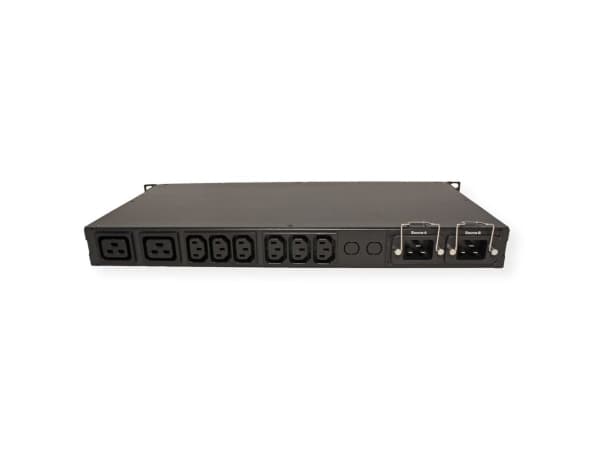19" automaattinen siirtokytkin, 2x C20 / 6x C13 + 2x C19, 16A