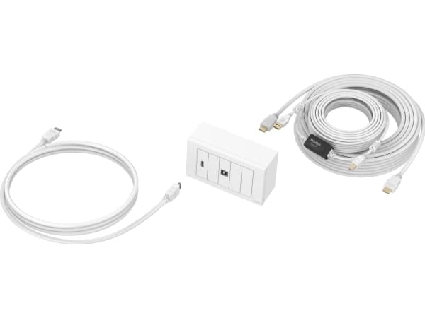 VISION TechConnect - Innfelt montering av frontplatesett - 10m - veggmonterbar - hvit - 2-veis - 2 porter