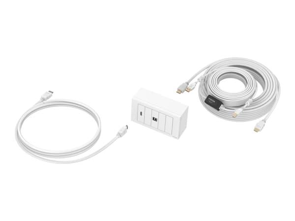 VISION TechConnect - Innfelt montering av frontplatesett - 10m - veggmonterbar - hvit - 2-veis - 2 porter