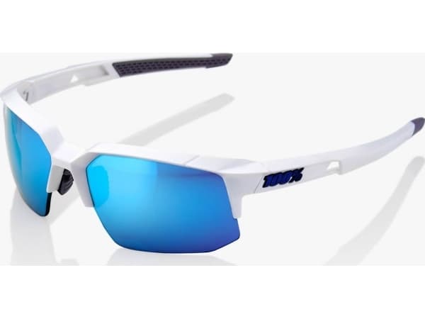 100% Okulary Speedcoupe Matte White HiPER Blue Multilayer Mirror Lens