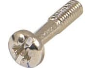 Secomp 26153080, Ruuvi, Terästä, M2.5, Pyöreä pää, Nikkeli, 100 kpl