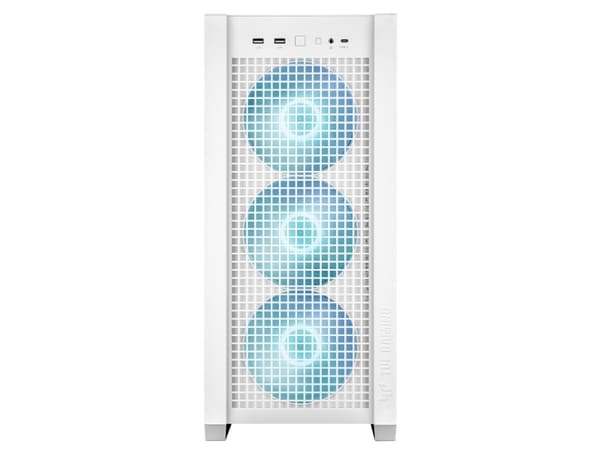 ASUS TUF Gaming GT302 - Mid tower - utökad ATX - genomskinlig sidopanel (härdat glas) - ingen strömförsörjning - vit - USB/ljud