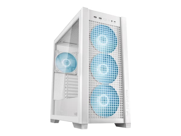 ASUS TUF Gaming GT302 - Mid tower - utökad ATX - genomskinlig sidopanel (härdat glas) - ingen strömförsörjning - vit - USB/ljud Vit