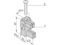 Miniatyrbilde 1 av 2: TRITON SCHROFF Monteringsbrakett med isolasjonsblokk for 1, 2 polet samleskinne