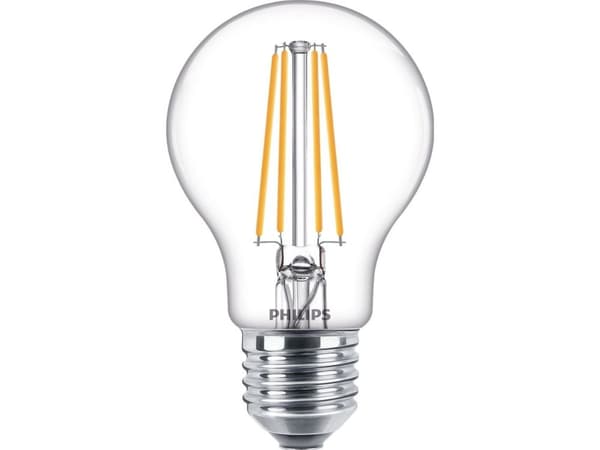 Philips LED Classic - LED-glödlampa - form: A60 - klar finish - E27 - 7 W (motsvarande 60 W) - klass E - svalt vitt ljus - 4000 K (paket om 3)